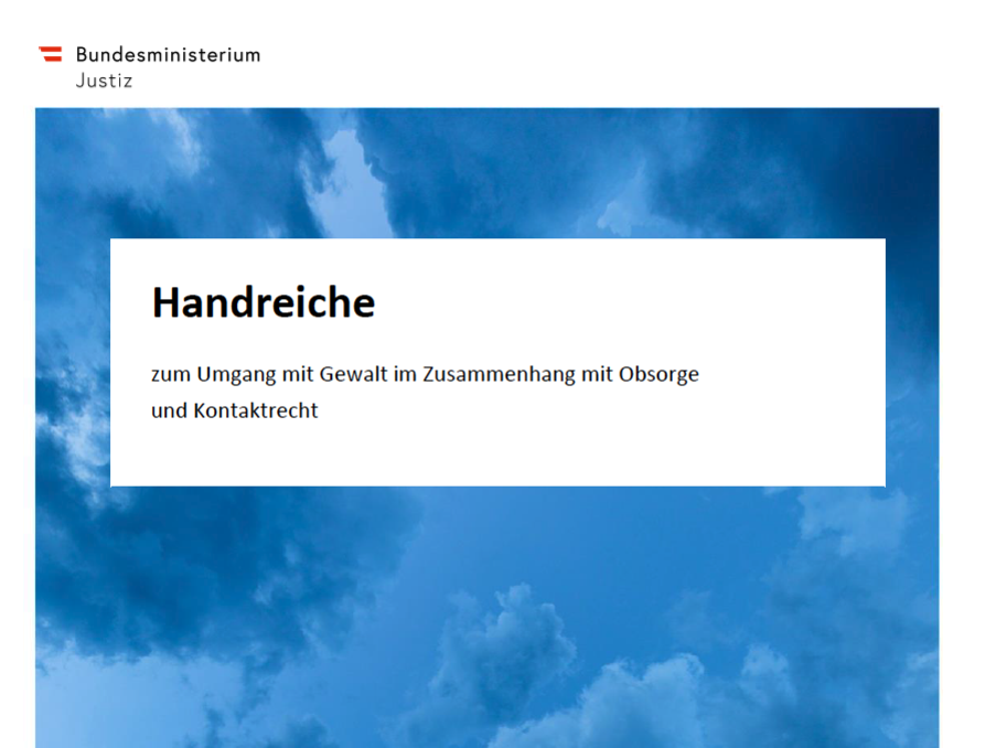 Cover der Handreiche zum Umgang mit Gewalt in Zusammenhang mit Obsorge und Kontaktrecht