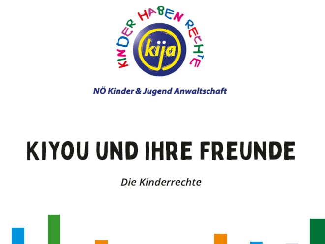 Cover des Ausmalbuchs für Kinder mit der Aufschrift: "KIYOU und ihre Freunde: die Kinderrechte"