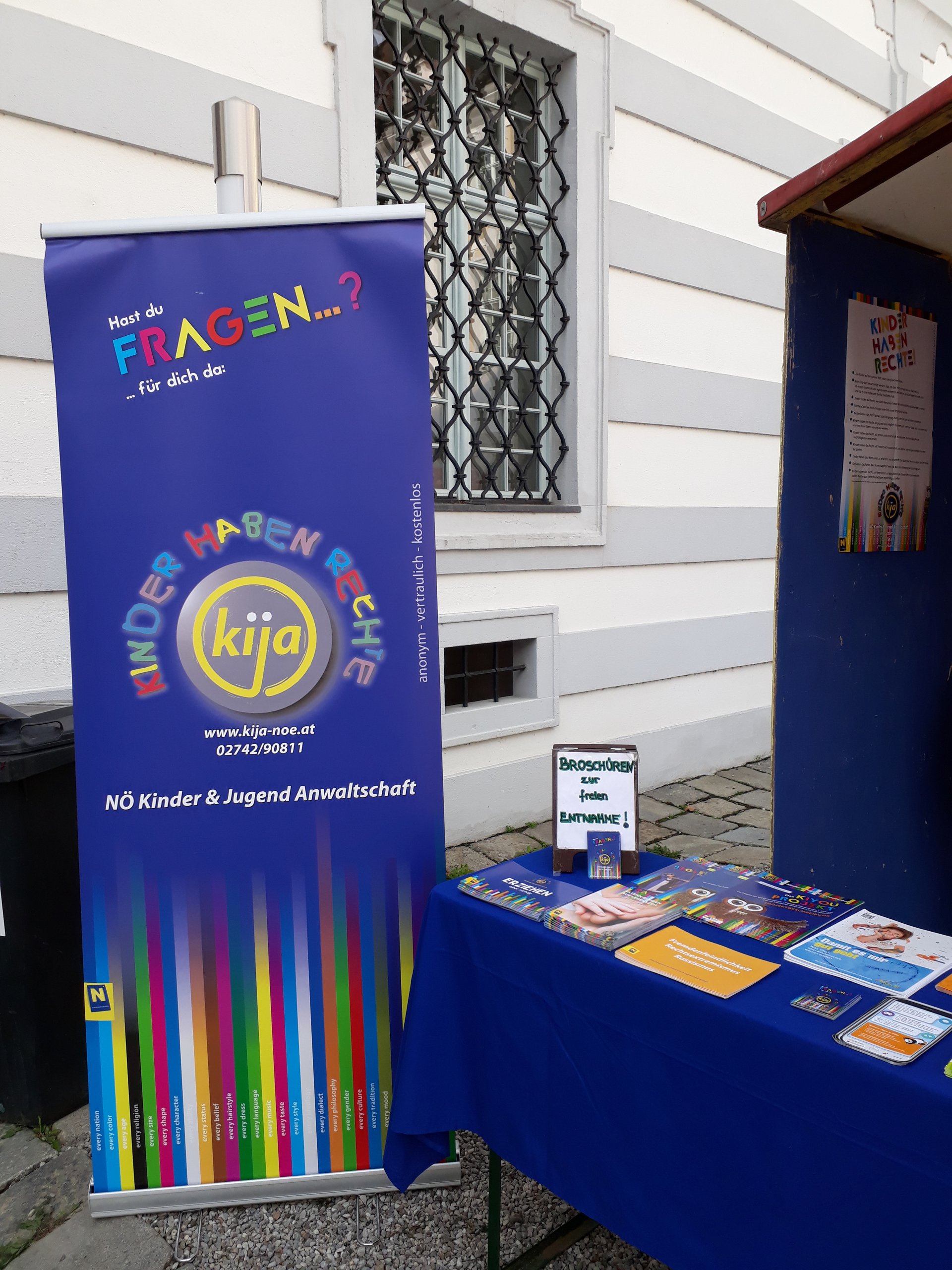 Infostand der NÖ kija bei den NÖ Kindersommerspielen