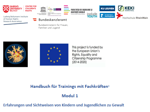 Ausschnitt des Handbuchs mit dem Titel und diversen Logos